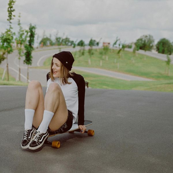 Happy person enjoying outdoor movement